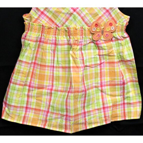 NEW VTG 2007 Gymboree Social Butterfly sz 9 Plaid Blouse Tank Shirt Shired Smock - Picture 4 of 7